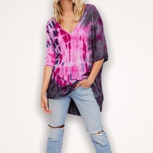 FREE PEOPLE Oversized Chenille Tie Dye Tunic